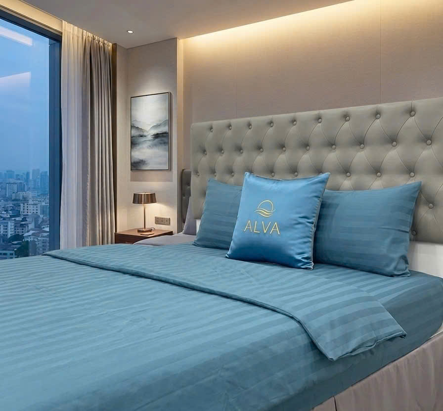 Bộ drap mền Khách Sạn Poly Satin - lựa chọn tối ưu cho dịch vụ lưu trú