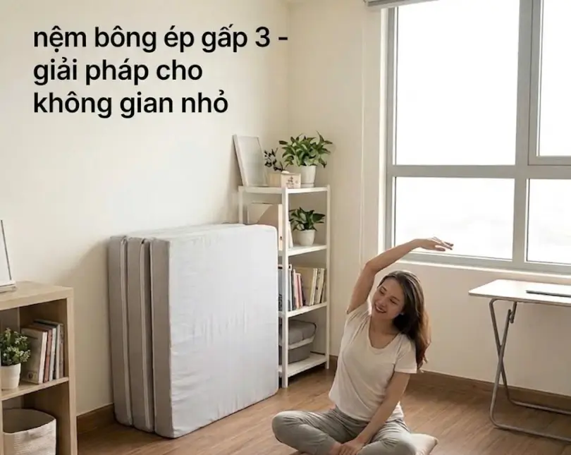 Nệm bông ép gấp 3 - giải pháp cho không giản nhỏ
