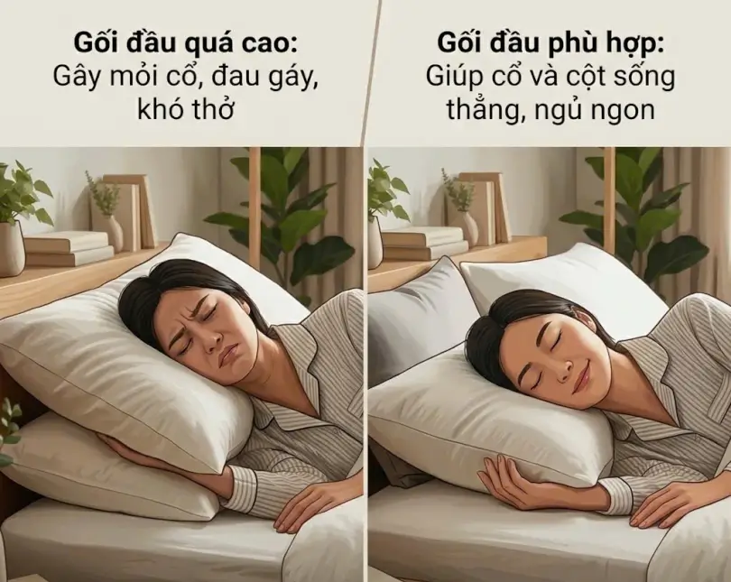 Có nên kê gối cao khi ngủ??